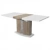 High Gloss White And Wood Effect Extending Dining Table