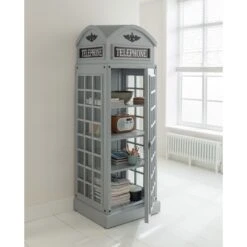 Home Bar - Grey Telephone Box Drinks Cabinet