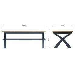 Hopton Blue 2.0m Cross Legged Fixed Table 11 Hopton Blue 2.0m Cross Legged Fixed Table -Dining Tables Sales hopton blue 2 0m cross legged fixed table p81327 163552 zoom