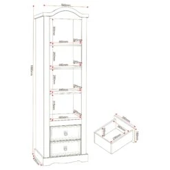 Huxley Pine 1 Door 2 Drawer Glass Display Unit -Dining Tables Sales huxley pine 1 door 2 drawer glass display unit p69512 107300 zoom