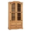 Huxley Pine 2 Door 2 Drawer Glass Display Unit