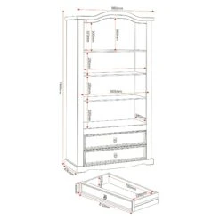 Front Page -Dining Tables Sales huxley pine 2 door 2 drawer glass display unit p69319 108054 zoom