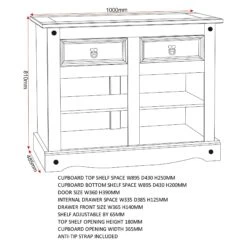 Huxley Pine 2 Door 2 Drawer Sideboard Cabinet -Dining Tables Sales huxley pine 2 door 2 drawer sideboard cabinet p69553 107823 zoom