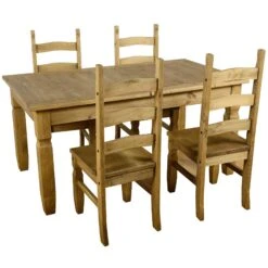 Huxley Pine Extending Dining Set (4 Chairs)