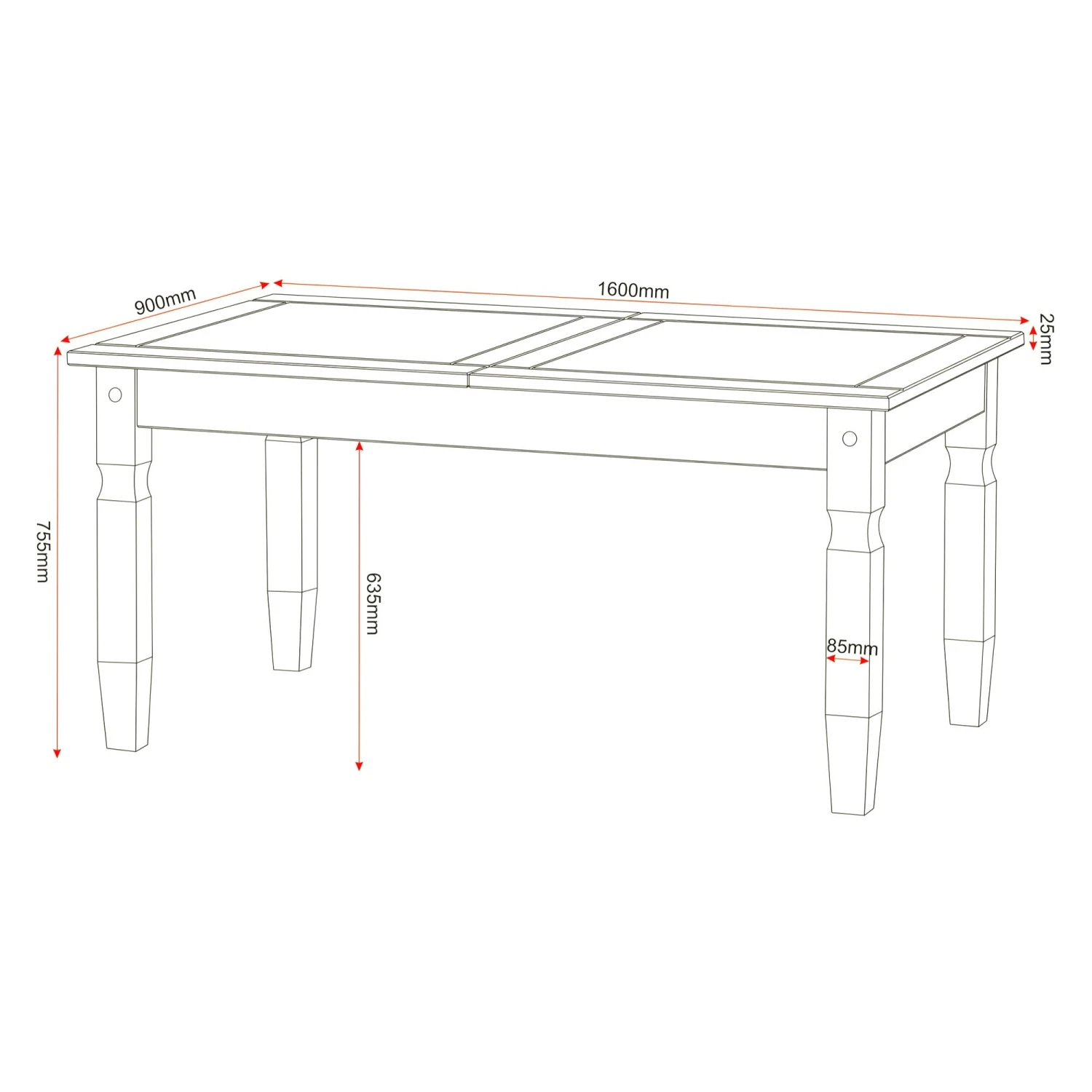 Huxley Pine Extending Dining Set (6 Chairs) 2 Huxley Pine Extending Dining Set (6 Chairs) - Image 2