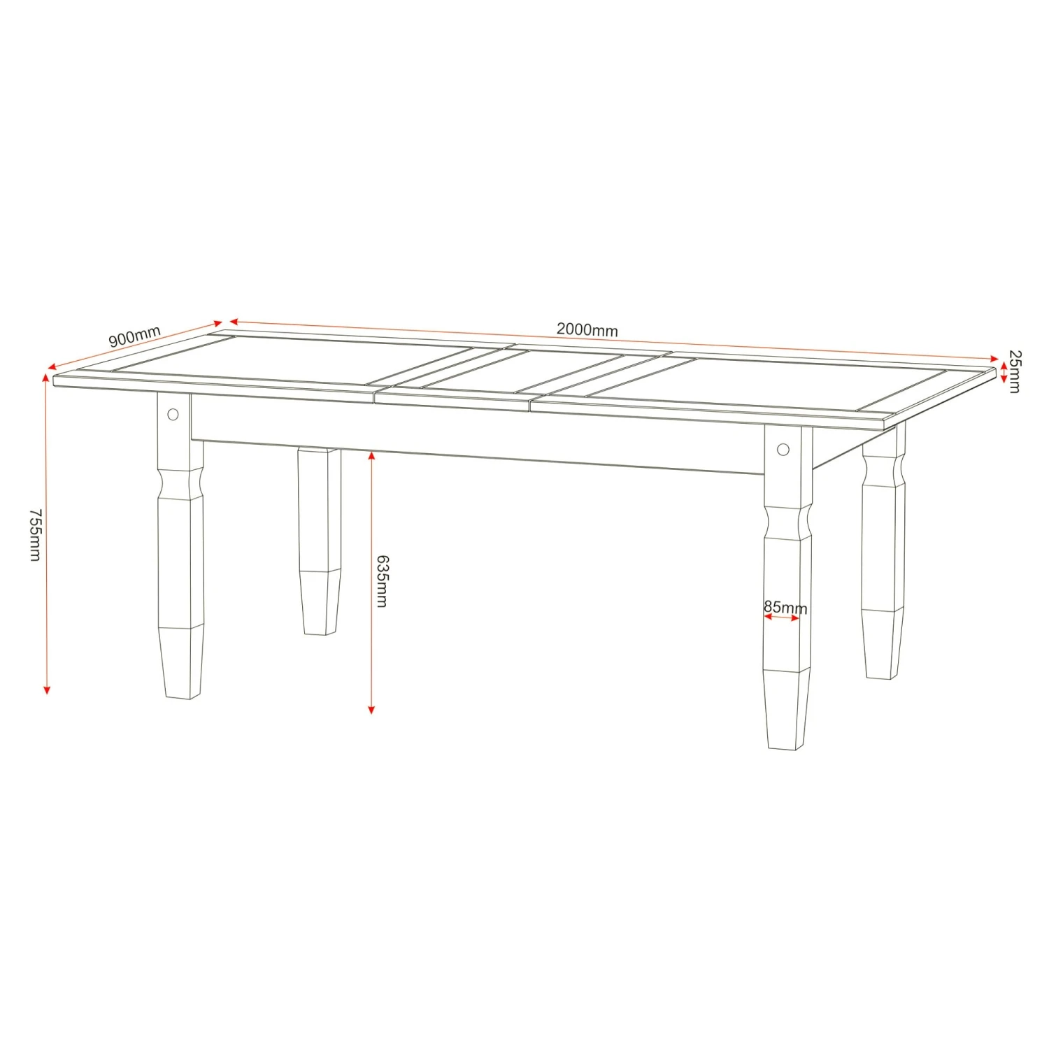 Huxley Pine Extending Dining Set (6 Chairs) 3 Huxley Pine Extending Dining Set (6 Chairs) - Image 3