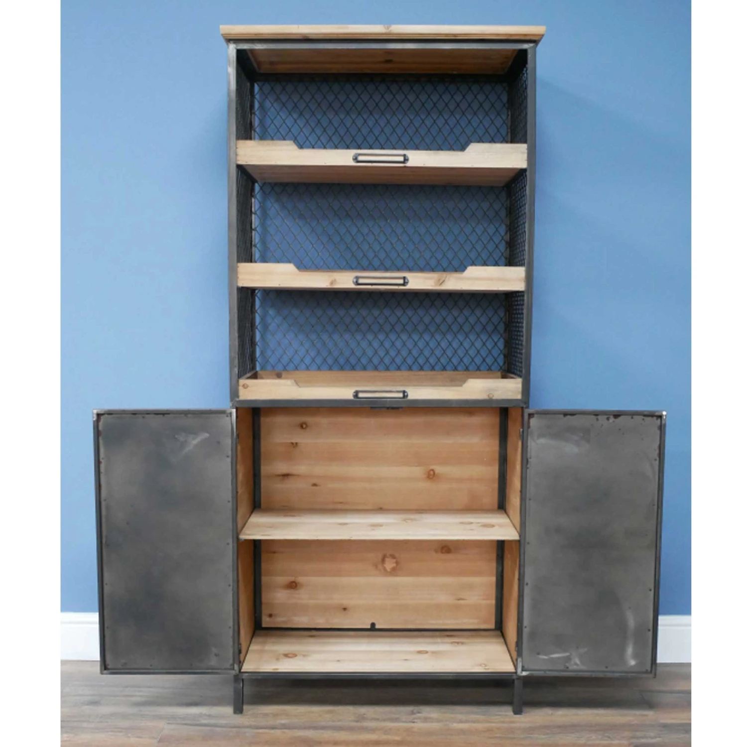 Industrial 3 Tier Metal Display Cabinet 3 Industrial 3 Tier Metal Display Cabinet - Image 3