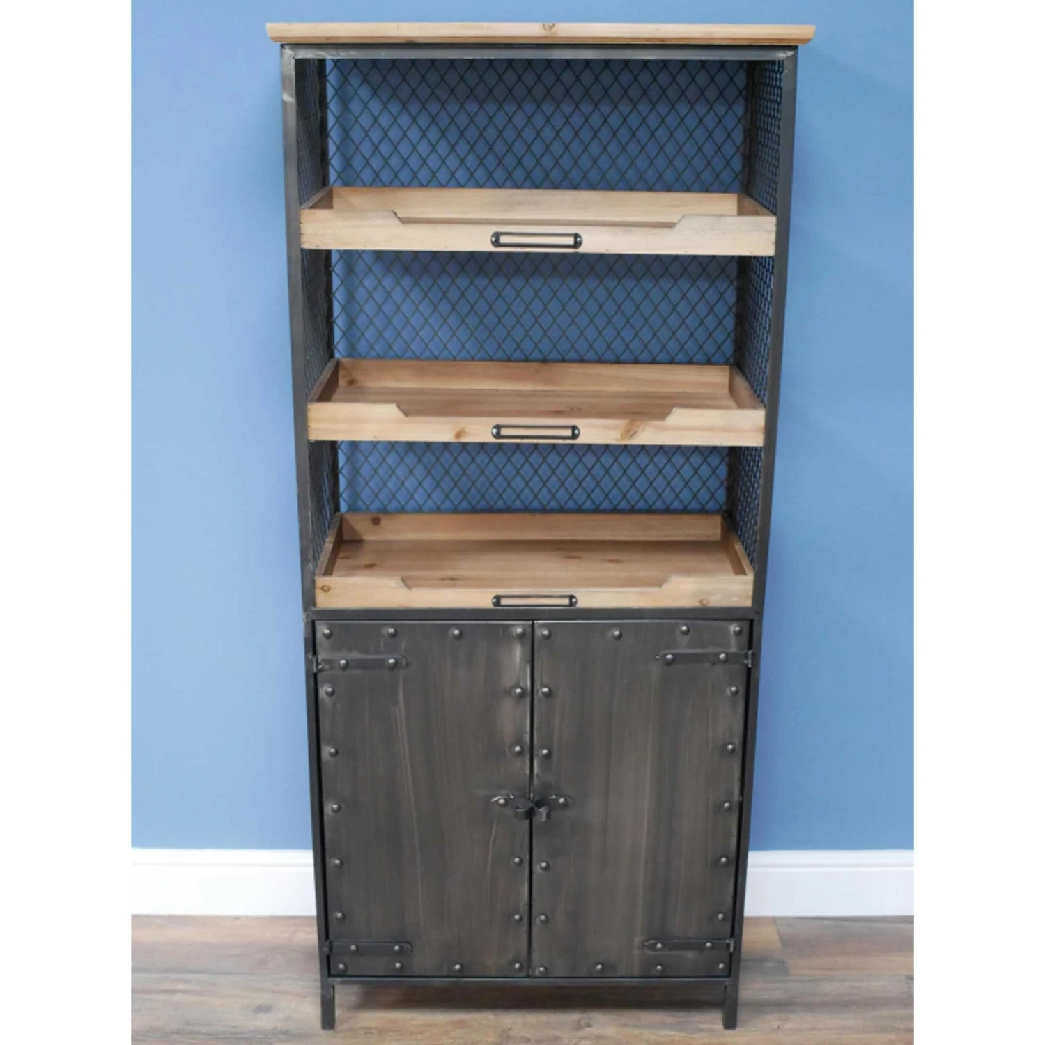 Industrial 3 Tier Metal Display Cabinet 4 Industrial 3 Tier Metal Display Cabinet - Image 4