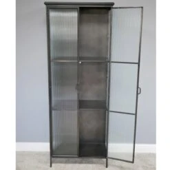 Large Black Metal Industrial Display Cabinet -Dining Tables Sales large black metal industrial display cabinet p66210 97412 zoom