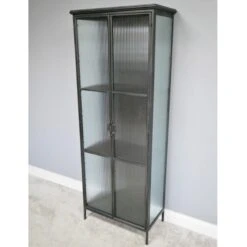 Large Black Metal Industrial Display Cabinet -Dining Tables Sales large black metal industrial display cabinet p66210 97413 zoom