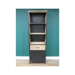 Large Industrial Iron Bookcase / Shelves -Dining Tables Sales large industrial iron bookcase shelves p81141 162116 image