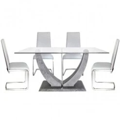 Leo Dining Set With 6 Grey Dining Chairs -Dining Tables Sales leo dining set with 6 grey dining chairs p70049 99467 zoom