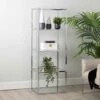 Logan 151.5cm Chrome And Glass 4 Tiered Rectangular Display Unit