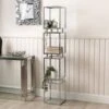 Logan 165.5cm Chrome And Glass 4 Tiered Square Display Unit