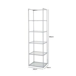 Logan 189cm Chrome And Glass 5 Tiered Rectangular Display Unit -Dining Tables Sales logan 189cm chrome and glass 5 tiered rectangular display unit p81369 163787 zoom