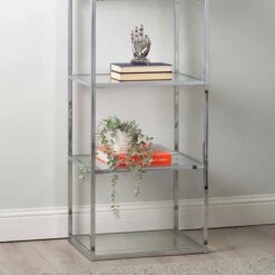 Logan 189cm Chrome And Glass 5 Tiered Rectangular Display Unit -Dining Tables Sales logan 189cm chrome and glass 5 tiered rectangular display unit p81369 163788 zoom
