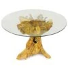 Lombok Round Dining Table With Glass 120cm