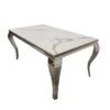 Louis 1.8m Chrome Dining Table With Polar White Sintered Stone Top