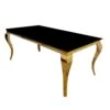 Louis Gold 2 M Dining Table With Black Glass Top