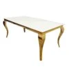 Louis Gold 2 M Dining Table With White Glass Top