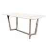 Lucien 1.6 Chrome Dining Table With Polar White Sintered Stone Top