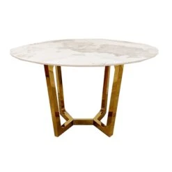 Lucien Gold 1.2 Round Dining Table With Sintered Stone Top