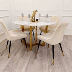 Lucien Gold 1.2 Round Dining Table With Sintered Stone Top -Dining Tables Sales lucien gold 1 2 round dining table with sintered stone top p81900 166489 zoom