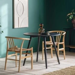 Maddox Round Black Dining Table