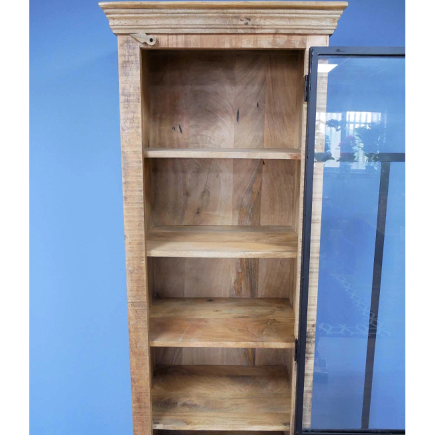 Mango Wood & Iron Tall Industrial Cabinet 5 Mango Wood & Iron Tall Industrial Cabinet - Image 5