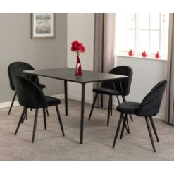 Front Page -Dining Tables Sales marlow black marble effect dining set with black velvet chairs p80310 157402 zoom