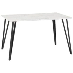 Marlow White Marble Effect Dining Set With Black Velvet Chairs -Dining Tables Sales marlow white marble effect dining set with black velvet chairs p80313 157433 zoom
