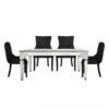 Marrakech Dining Set With 4 Tufted Back Black Chairs