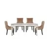 Marrakech Dining Set With 4 Tufted Back Champagne Chairs
