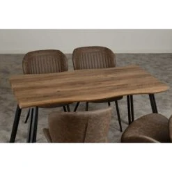 Medium Oak Effect Quebec Wave Edge Dining Set -Dining Tables Sales medium oak effect quebec wave edge dining set p69248 119335 zoom