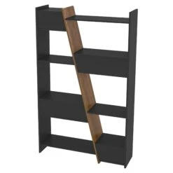Naples Black & Pine Effect Tall Bookcase -Dining Tables Sales naples black pine effect tall bookcase p76424 122742 zoom