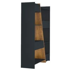 Naples Black & Pine Effect Tall Bookcase -Dining Tables Sales naples black pine effect tall bookcase p76424 122744 zoom