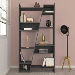 Naples Grey Tall Bookcase -Dining Tables Sales naples grey tall bookcase p76423 122738 zoom