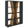 Naples Medium Black & Pine Effect Bookcase