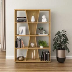 Naples Medium Oak Effect Bookcase -Dining Tables Sales naples medium oak effect bookcase p76394 122577 zoom