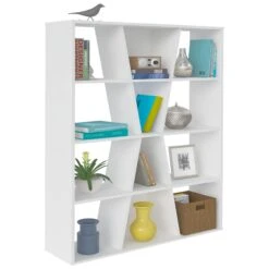 Naples Medium White Bookcase -Dining Tables Sales naples medium white bookcase p76395 122583 zoom
