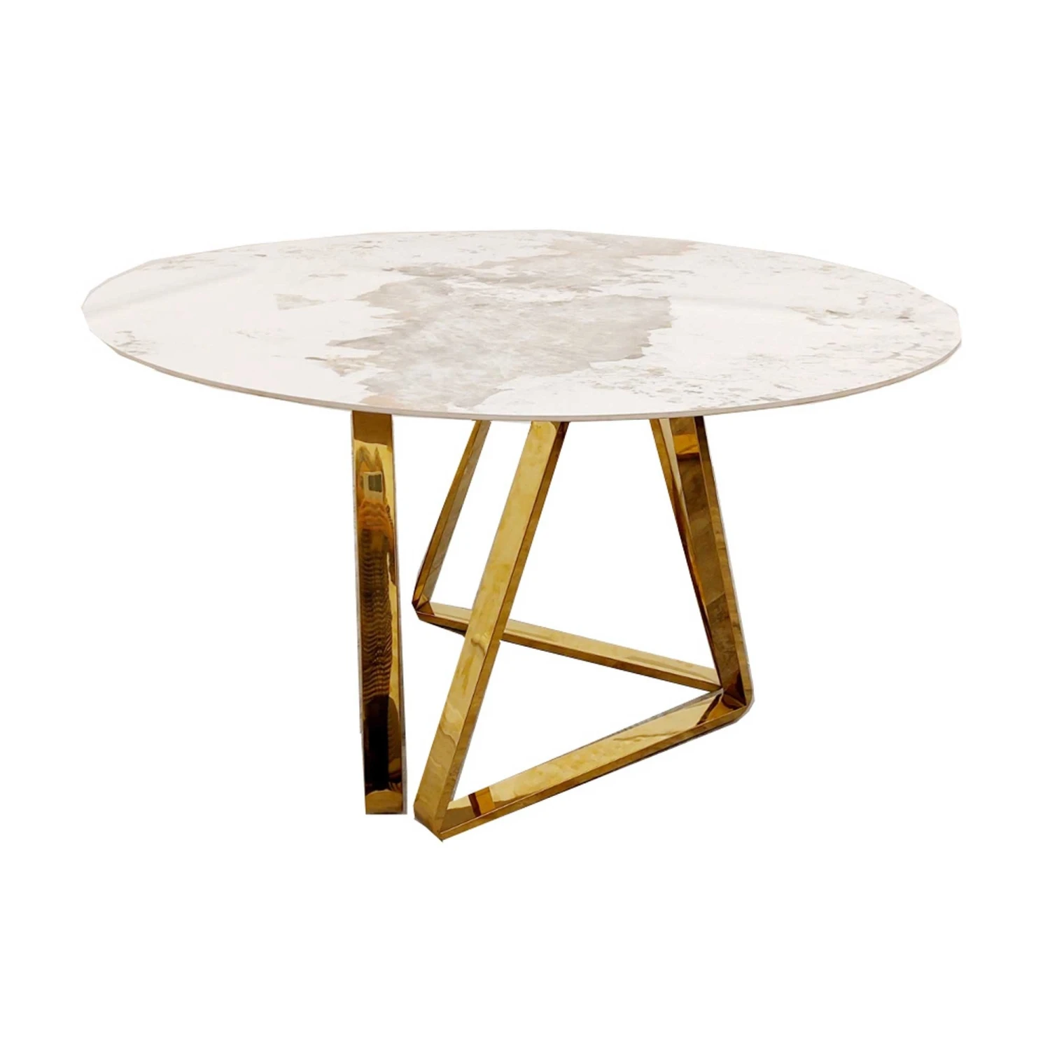 Nero Gold 1.3 Round Pandora Gold Dining Table With Sintered Stone Top 1 Nero Gold 1.3 Round Pandora Gold Dining Table With Sintered Stone Top