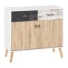 Nordic White Distressed Effect 2 Door 2 Drawer Sideboard