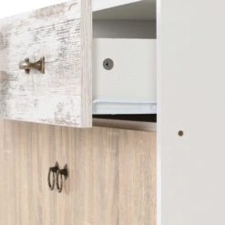Nordic White Distressed Effect 2 Door 2 Drawer Sideboard -Dining Tables Sales nordic white distressed effect 2 door 2 drawer sideboard p80323 157491 zoom