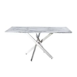 Nova 160cm Chrome Dining Table With Marble Effect Top