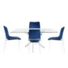 Nova 160cm Rectangular Dining Table And 4 Blue Zula Chairs