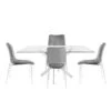 Nova 160cm Rectangular Dining Table And 4 Grey Zula Chairs