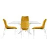 Nova 160cm Rectangular Dining Table And 4 Mustard Zula Chairs