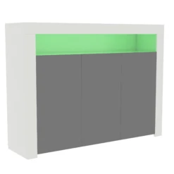 Nova 3 Door White & Grey LED Sideboard