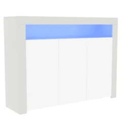 Nova 3 Door White LED Sideboard