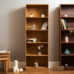 Oak 5 Tier Bookcase -Dining Tables Sales oak 5 tier bookcase p53711 70496 zoom